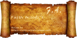 Faith Acicét névjegykártya